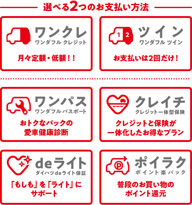 選べる2つのお支払い方法